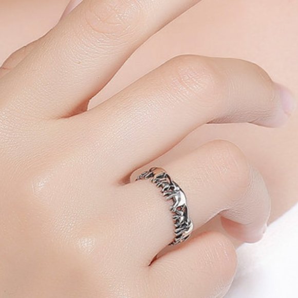 Lucky Elephant Ring S925 Jewelry - Elephant Ring S925 Sterling Silver